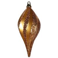 Vickerman 12'' Antique Gold Candy Glitter Swirl Drop Ornament