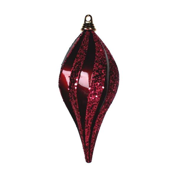 12'' Burgundy Candy Glitter Swirl Drop Ornament