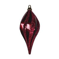 Vickerman 12'' Burgundy Candy Glitter Swirl Drop Ornament
