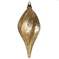 Vickerman 12'' Gold Candy Glitter Swirl Drop Ornament