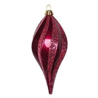 Vickerman 12'' Fuchsia Candy Glitter Swirl Drop Ornament