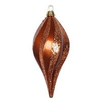 Vickerman 12'' Copper Candy Glitter Swirl Drop Ornament