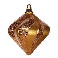 Vickerman 6" Antique Gold Candy Glitter Swirl Diamond Ornament
