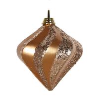 Vickerman 6" Rose Gold Candy Glitter Swirl Diamond Ornament