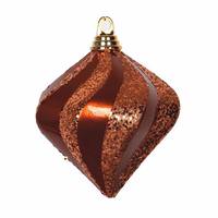 Vickerman 10" Copper Candy Glitter Swirl Diamond Ornament