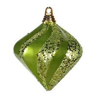 Vickerman 6" Lime Candy Glitter Swirl Diamond Ornament