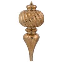 Vickerman 10" Mocha Shiny Mercury Finish Finial Ornament (3 pack)