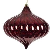 Vickerman 6" Burgundy Shiny Mercury Onion Ornament (4 pack)