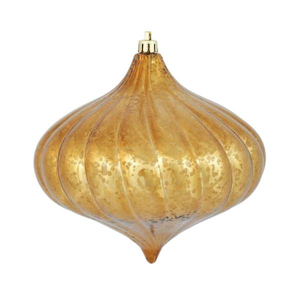 6" Mocha Shiny Mercury Onion Ornament (4 pack)