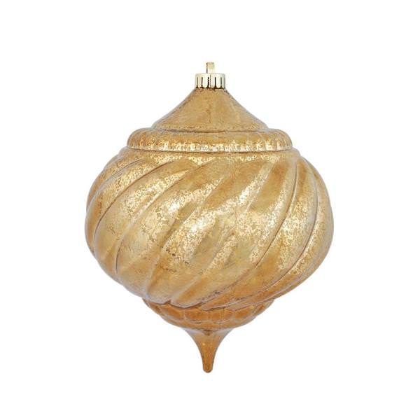8" Mocha Shiny Mercury Onion Ornament