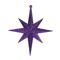 Vickerman 8" Purple Glitter Bethlehem Star Ornament (4 pack)