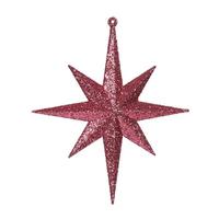 Vickerman 8" Fuchsia Glitter Bethlehem Star Christmas Ornament (4 Pack)