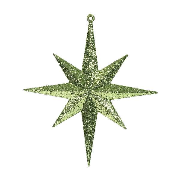 8" Lime Glitter Bethlehem Star Ornament (4 pack)