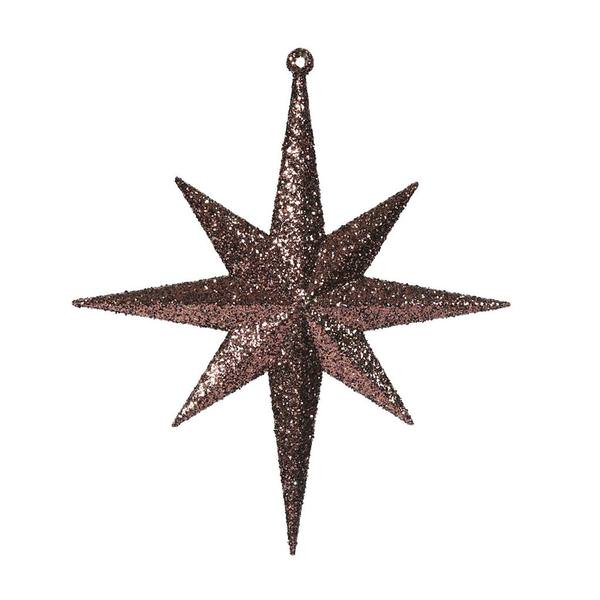 8" Chocolate Glitter Bethlehem Star Ornament (4 pack)