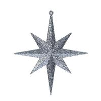 Vickerman 8" Pewter Glitter Bethlehem Star Ornament (4 pack)