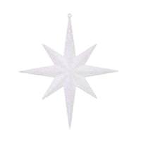 Vickerman 12" White Glitter Bethlehem Star Ornament (2 pack)