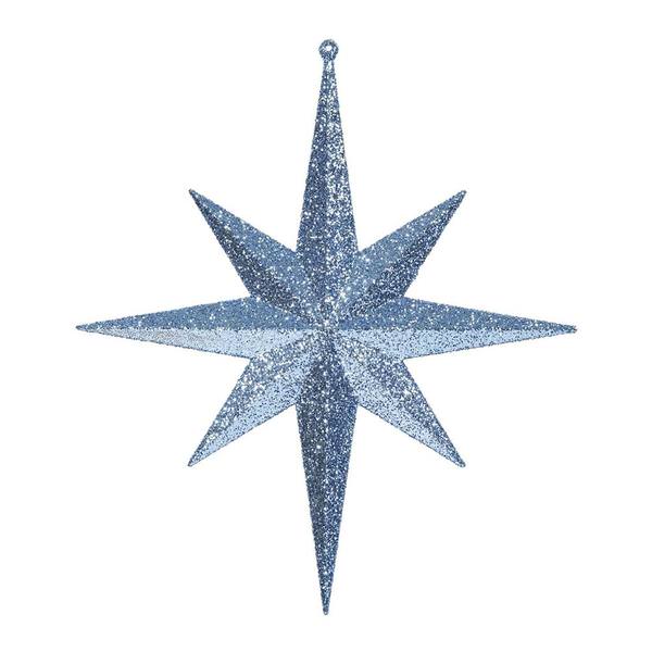 12" Sea Blue Glitter Bethlehem Star Ornament (2 pack)