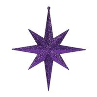 Vickerman 12" Purple Glitter Bethlehem Star Ornament (2 pack)