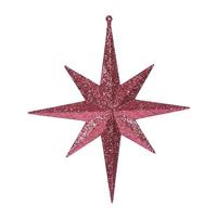 Vickerman 12" Fuchsia Glitter Bethlehem Star Ornament (2 pack)