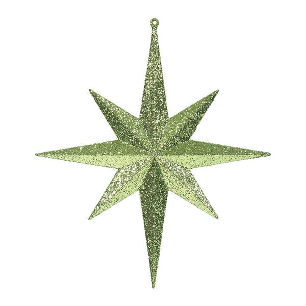 12" Lime Glitter Bethlehem Star Ornament (2 pack)
