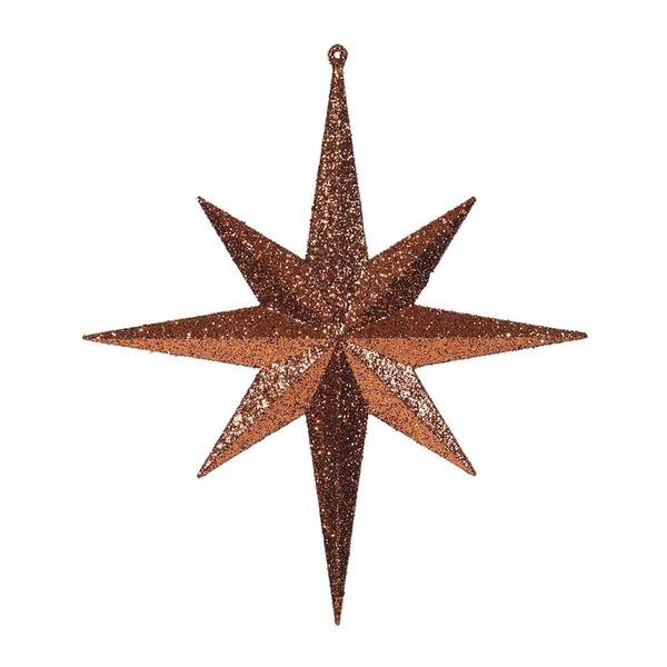 12" Copper Glitter Bethlehem Star Ornament (2 pack)