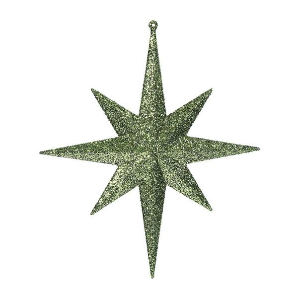 12" Olive Glitter Bethlehem Star Ornament (2 pack)