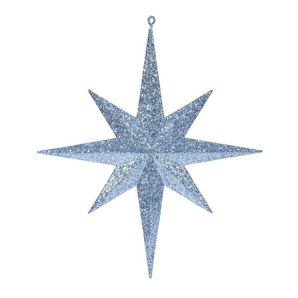 15.75" Sea Blue Glitter Bethlehem Star Ornament