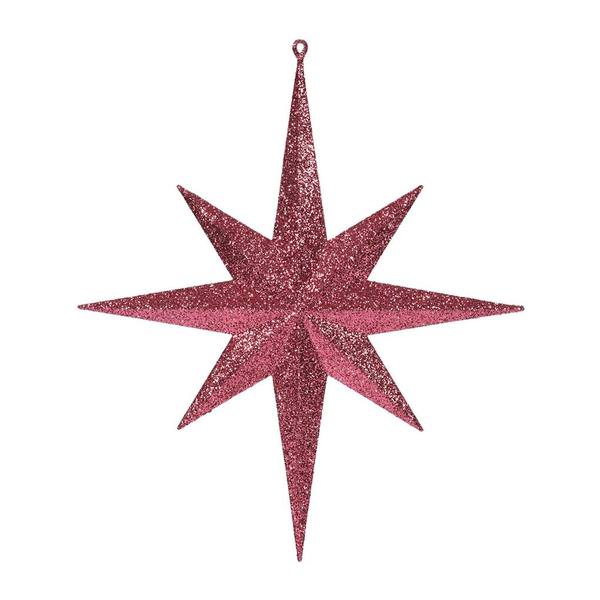 15.75" Fuchsia Glitter Bethlehem Star Ornament