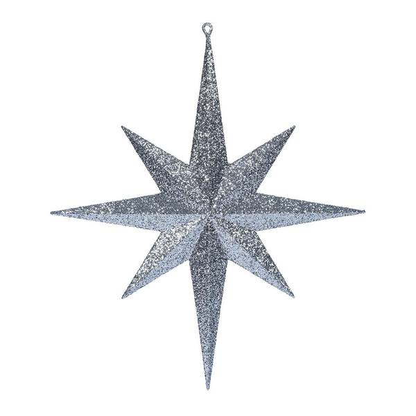 15.75" Pewter Glitter Bethlehem Star Ornament