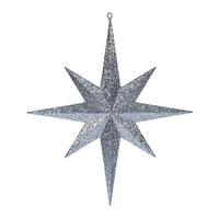 Vickerman 15.75" Pewter Glitter Bethlehem Star Ornament