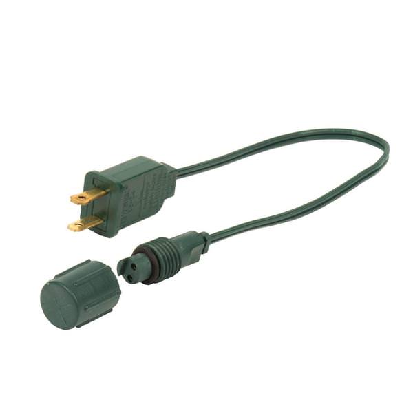 12" Green Wire Coaxial Power Cord (6 pack)
