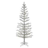 Vickerman 9' x 34" Silver Feather Tree 488 Warm White Lights Artificial Christmas Tree
