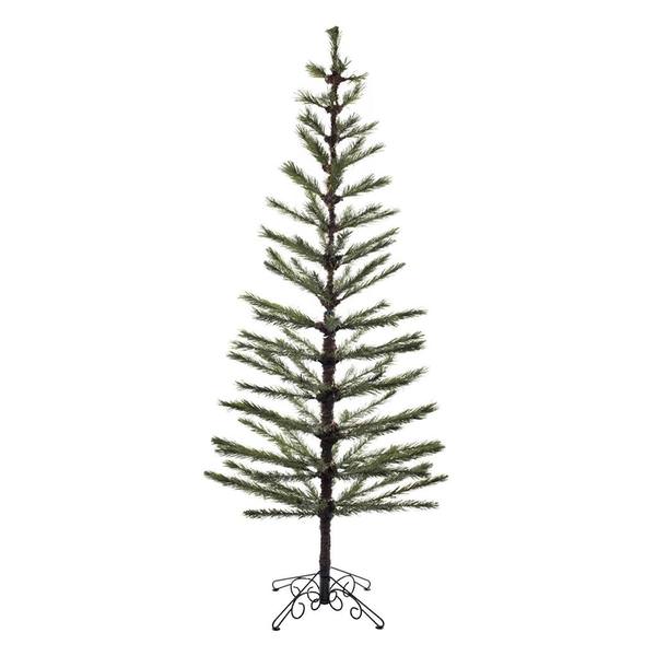 9' x 34" Green Feather Tree 488 Warm White Micro LED Lights