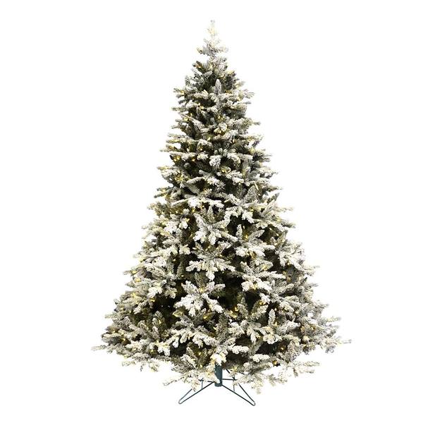 7.5' x 62" Artificial Flocked Lavera 900 Warm White LED Lights