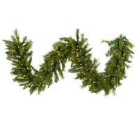 Vickerman 9' x 18" Artificial Kelli Mixed Pine Garland 200 Warm White LED Lights