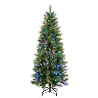 Vickerman 5.5' x 25" Artificial Mixed Brussels Pencil Pine 250 Multi-Color LED Lights
