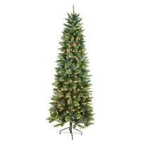 Vickerman 7.5' x 32" Artificial Mixed Brussels Pencil Pine 450 Warm White LED Lights