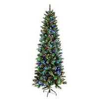 Vickerman 9' x 40" Artificial Mixed Brussels Pencil Pine 600 Multi-Color LED Lights