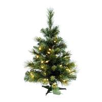 Vickerman 2' x 18" Artificial Mixed Brussels Pine 50 Clear Miniature Lights