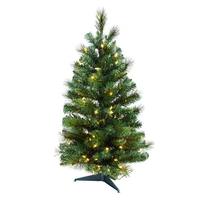 Vickerman 3' x 26" Artificial Mixed Brussels Pine 100 Warm White LED Lights