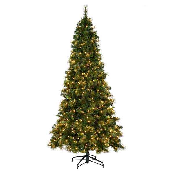 10' x 55" Artificial Mixed Brussels Pine 1100 Warm White LED Lights