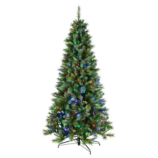 9' x 49" Artificial Mixed Brussels Pine 950 Multi-Color LED Lights