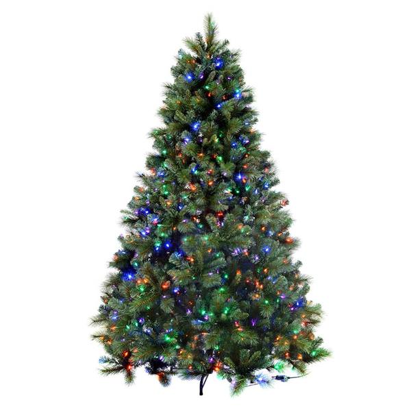 9' x 73" Artificial Mixed Deluxe Brussels Pine 1500 Multi-Color LED Lights