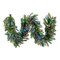Vickerman 9' x 18" Artificial Mixed Brussels Pine Garland 200 Multi-Color LED Lights