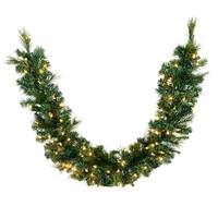 Vickerman 6' x 14" Artificial Mixed Brussels Pine Swag Garland 100 Clear Mini Lights