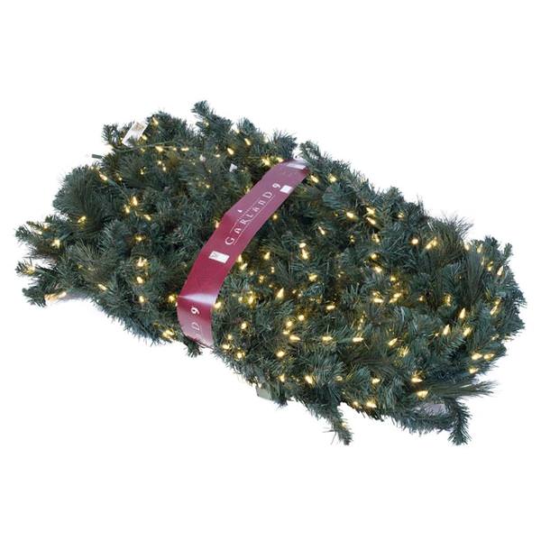 25' x 18" Artificial Mixed Brussels Pine Garland 550 Warm White LED Lights