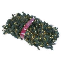 Vickerman 25' x 18" Artificial Mixed Brussels Pine Garland 550 Clear Mini Lights