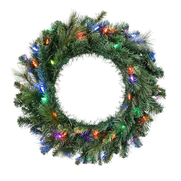 20" Artificial Mixed Brussels Pine 35 Multi-Color LED Lights