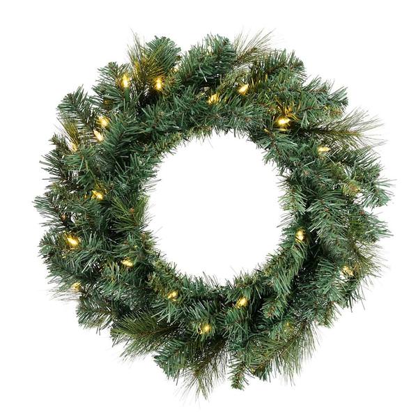 24" Artificial Mixed Brussels Pine 50 Clear Miniature Lights