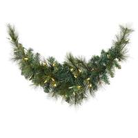 Vickerman 36" x 12" Artificial Mixed Brussels Pine Swag 35 Warm White LED Lights